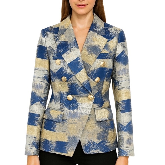 M Signature Label Collection Jackets & Blazers - Metallic Patchwork Jacket The Olmey
